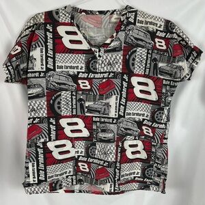 Vintage Dale Earnhardt Jr. NASCAR Nurse Scrub Top sz Small Uniform Doctor